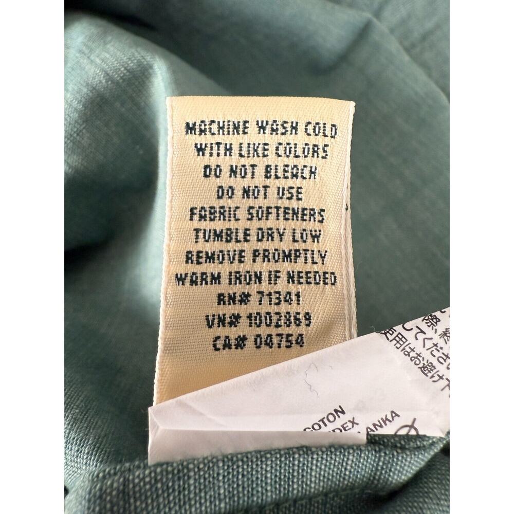 LL Bean Womens Size XL Cotton Button Shirt Green Short Sleeve Casual Collared - Picture 8 of 10